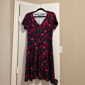 Draper James Pink and Navy Knit Dress Size M